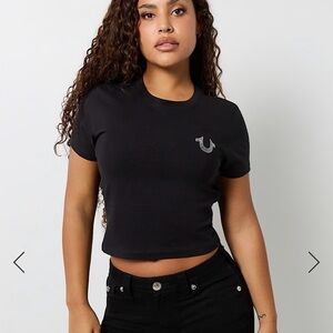 True Religion Black Crop Top